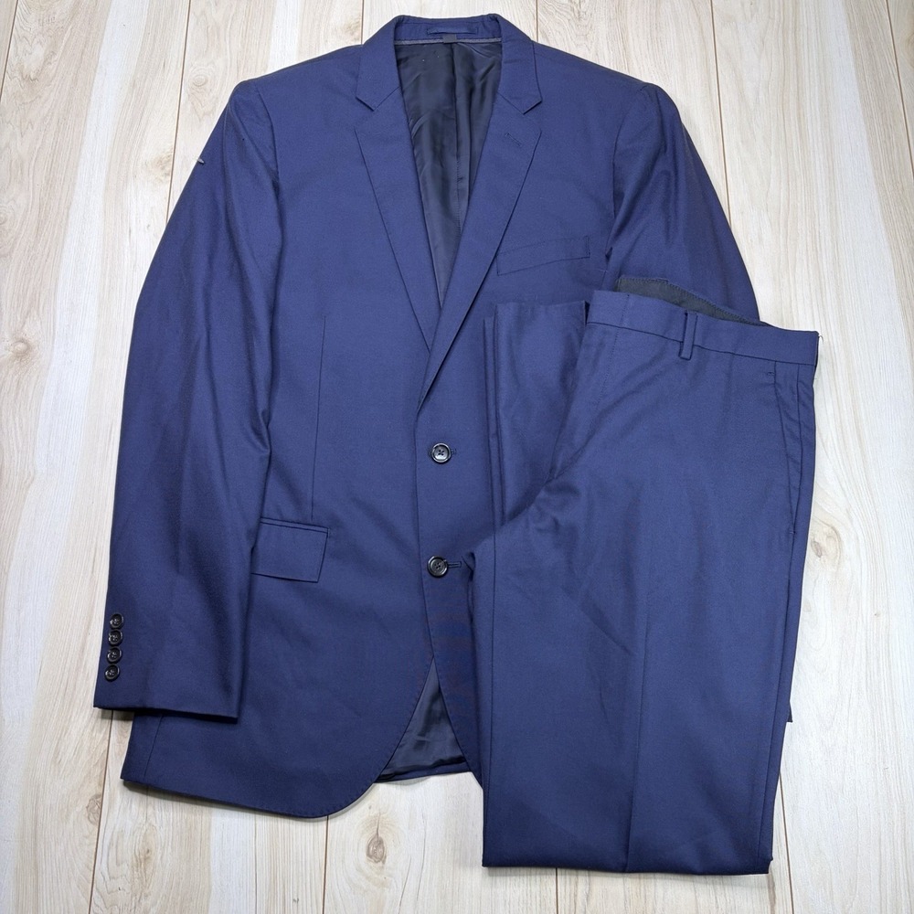 J. Crew Ludlow Slim Vitale Barberis Italian Cashmere Suit Mens 42L 34x32 Navy